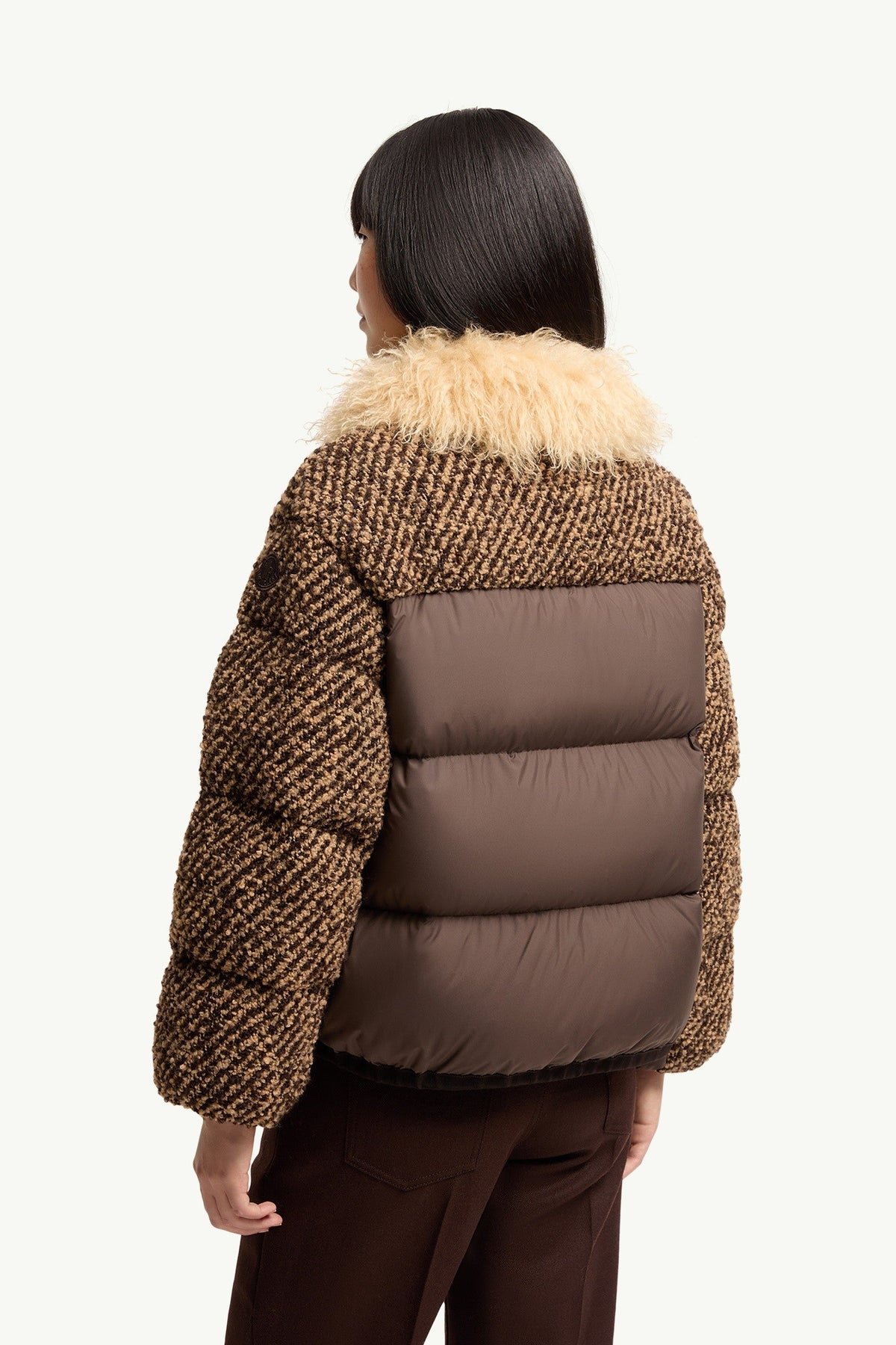 Doudoune courte Dynamique en bouclé - Marron