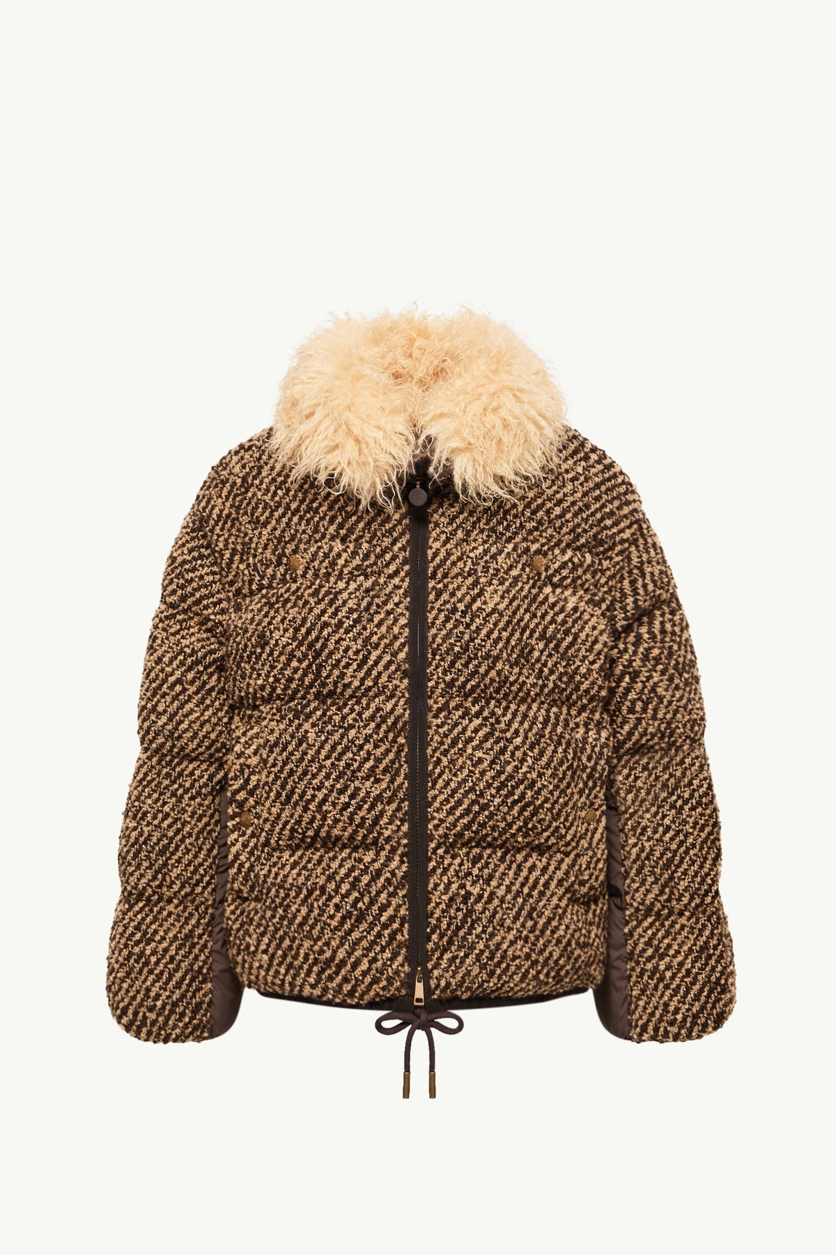 Doudoune courte Dynamique en bouclé - Marron
