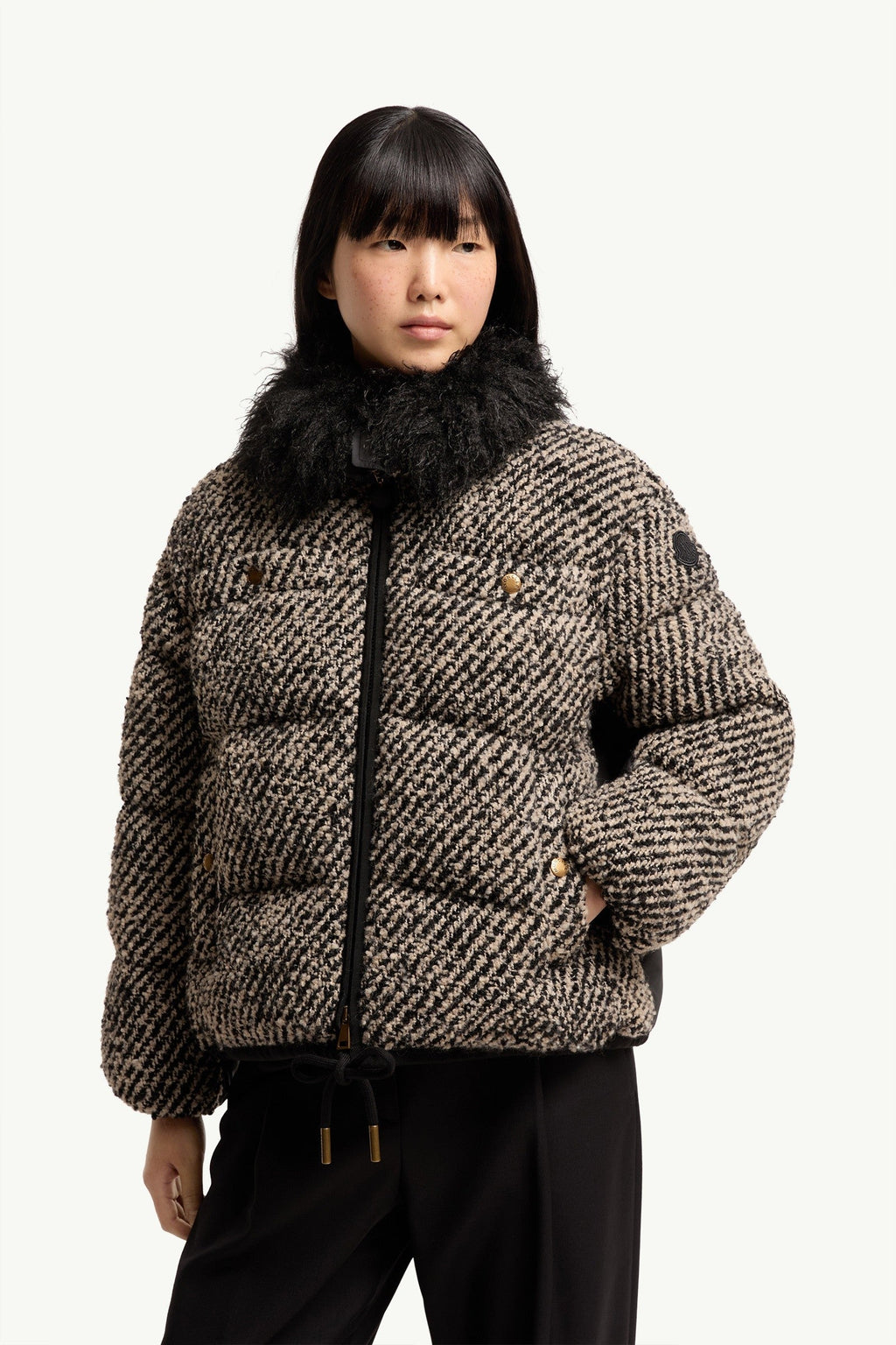 Doudoune courte Dynamique en bouclé - Gris foncé