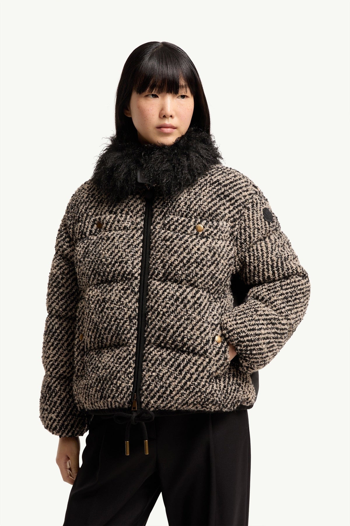 Doudoune courte Dynamique en bouclé - Gris foncé