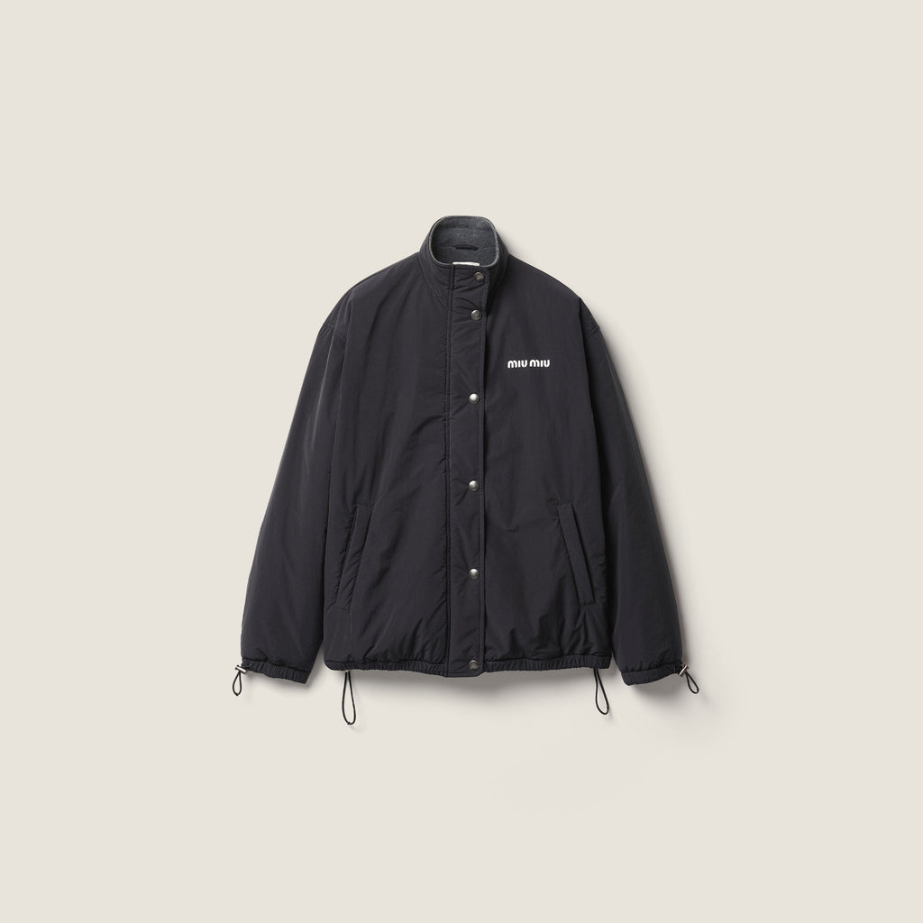 Veste en pongé et en molleton - Noir