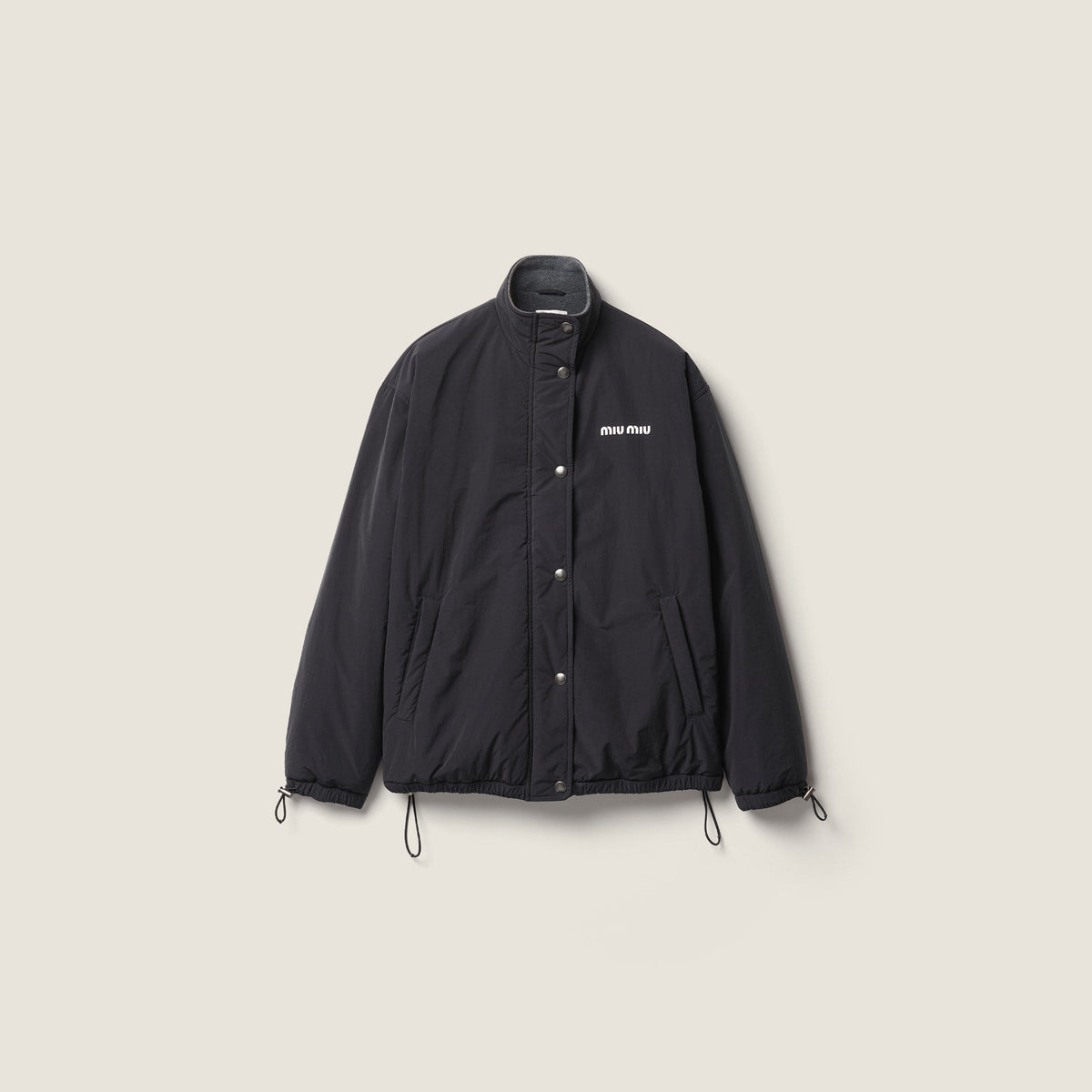 Veste en pongé et en molleton - Noir
