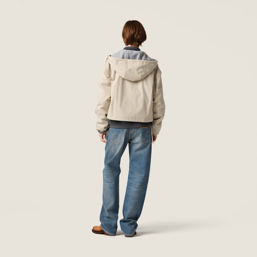 Blouson en coton Panama et molleton - Beige Sable