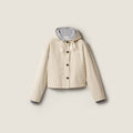 Blouson en coton Panama et molleton - Beige Sable