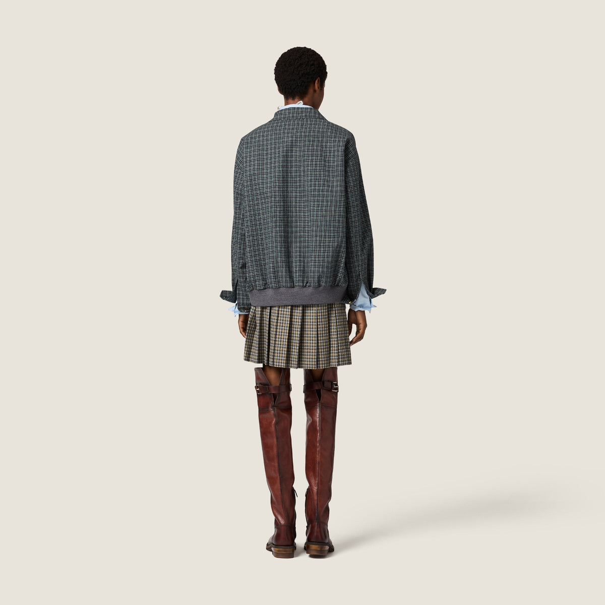 Blouson en flanelle à carreaux - Bleu/Bouteille