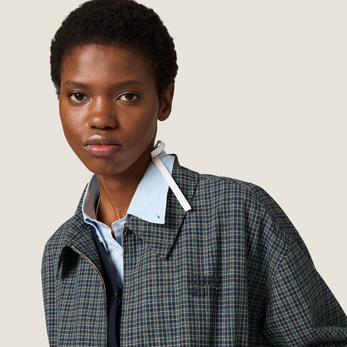 Blouson en flanelle à carreaux - Bleu/Bouteille