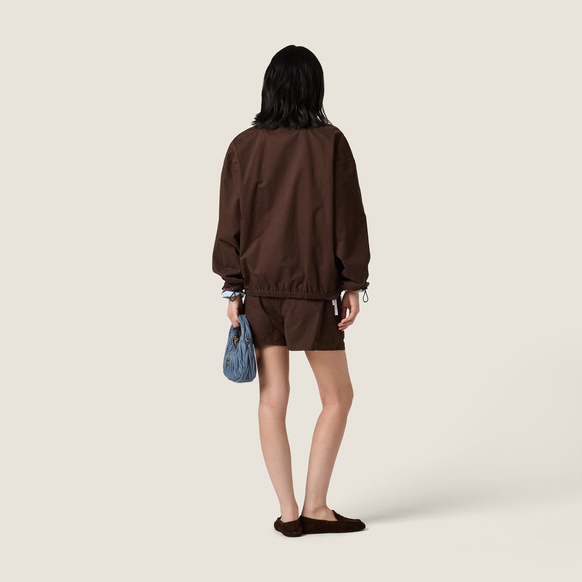 Blouson en gabardine lavée - Ebène