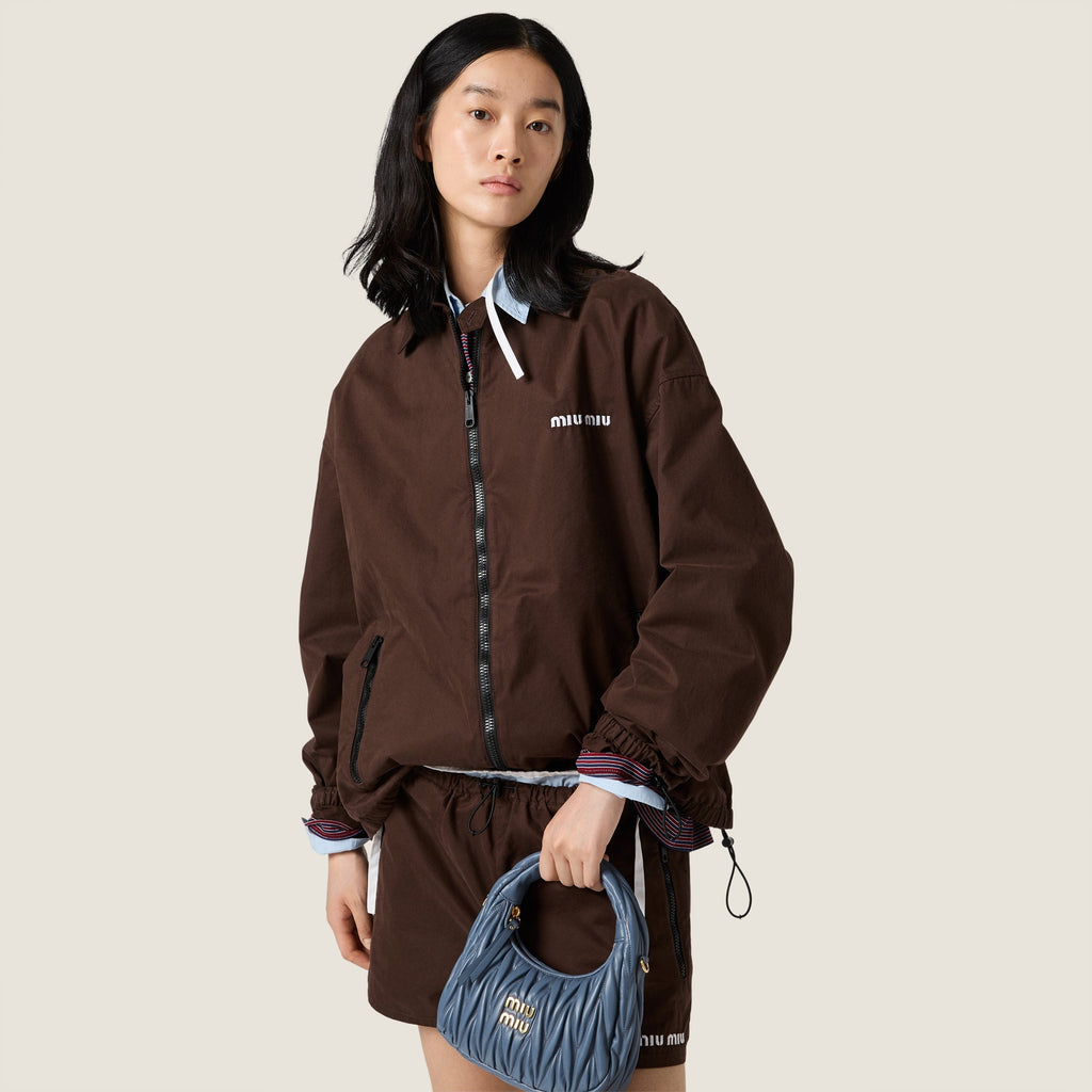Blouson en gabardine lavée - Ebène