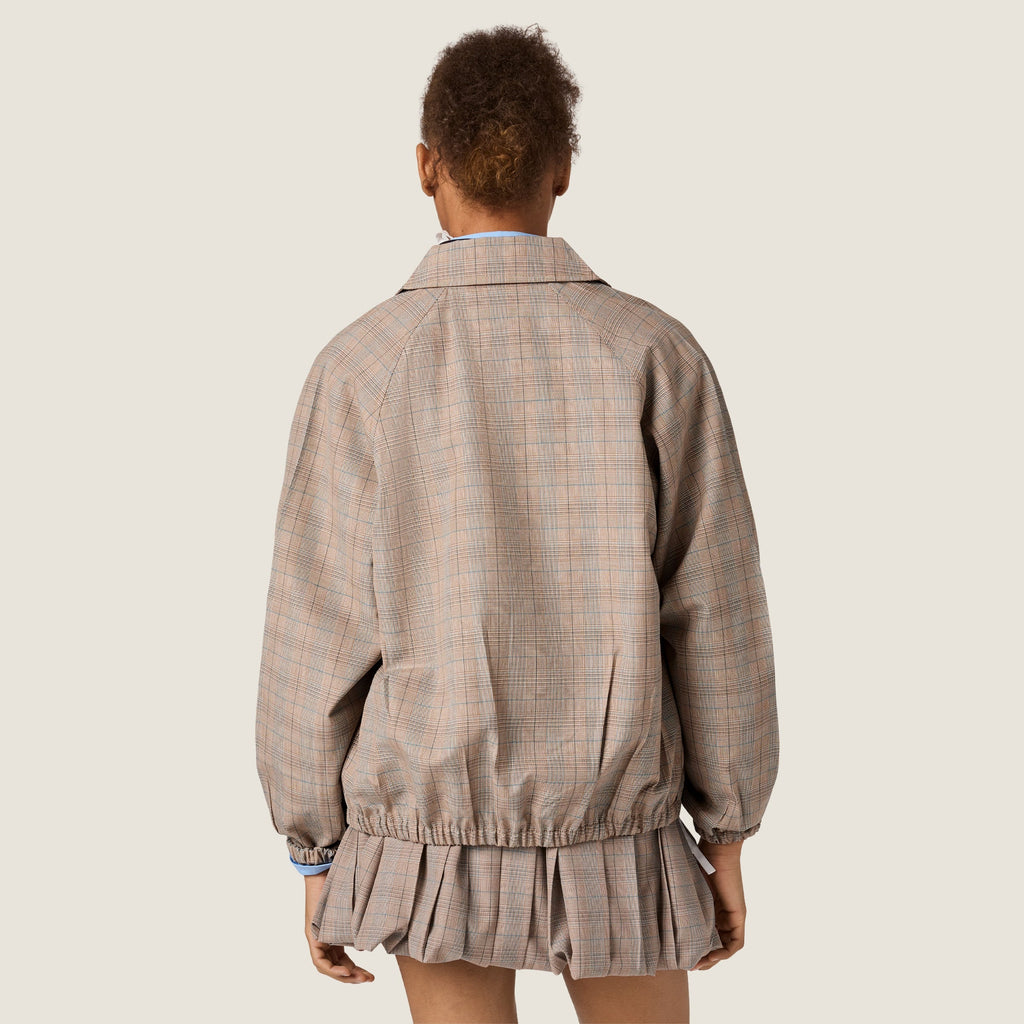Blouson à carreaux prince-de-galles - Tabac