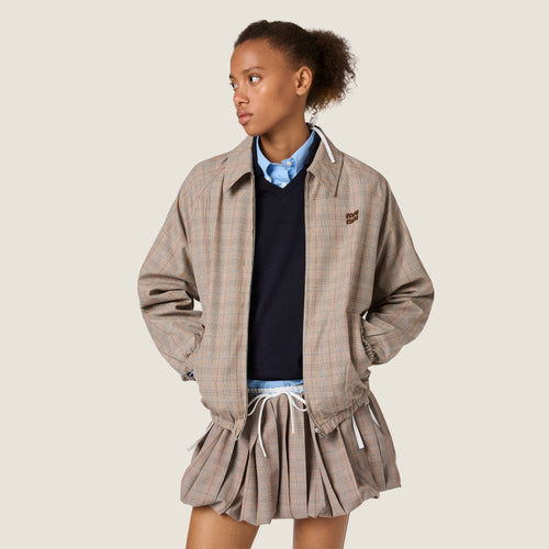 Blouson à carreaux prince-de-galles - Tabac
