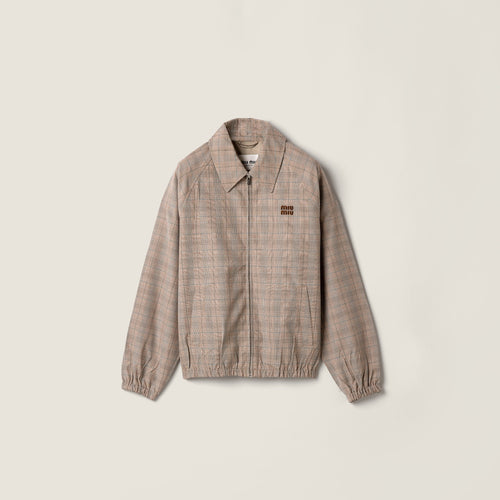 Blouson à carreaux prince-de-galles - Tabac