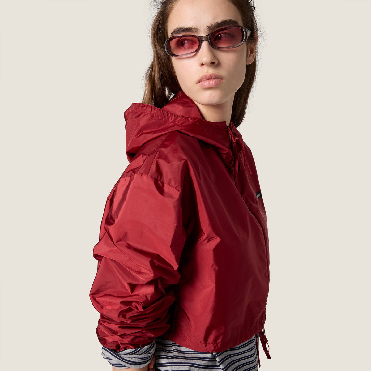 Coupe-vent en tissu technique - Rouge Rubis