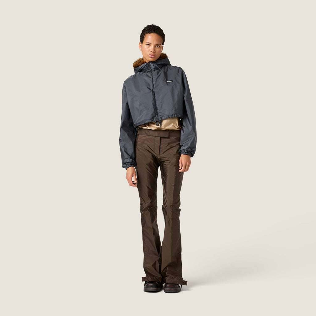 Coupe-vent en tissu technique et shearling - Hématite