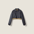 Blouson en tissu technique et shearling - Hématite