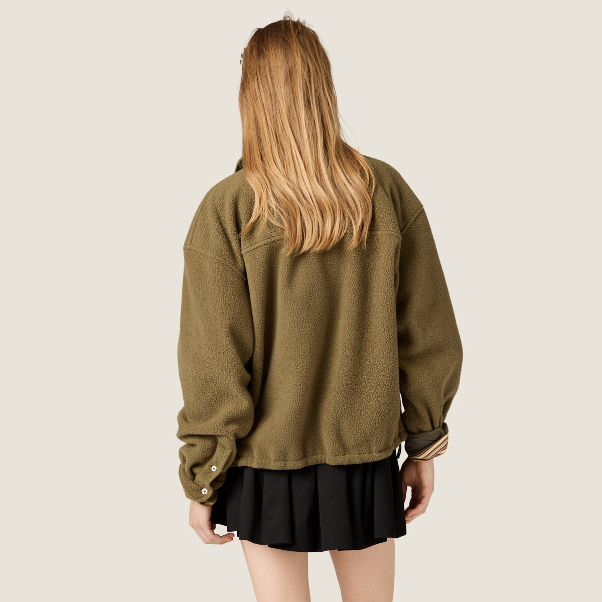 Blouson en polaire - Vert Olive