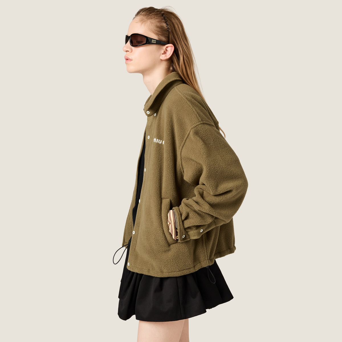 Blouson en polaire - Vert Olive