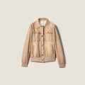 Blouson en suède ciré