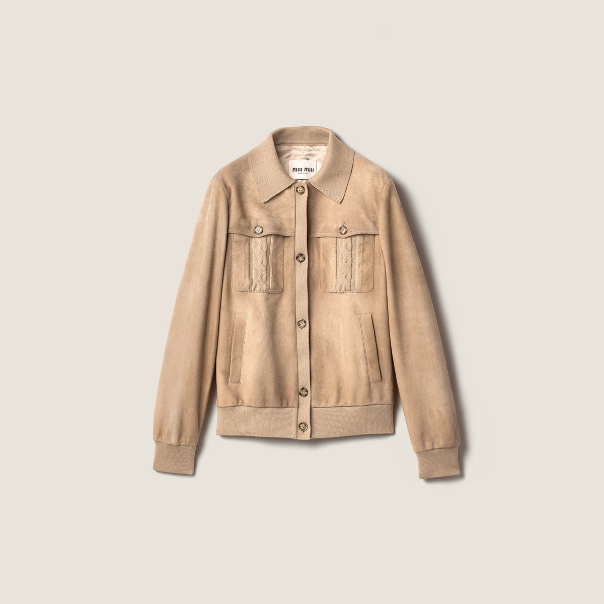 Blouson en suède ciré
