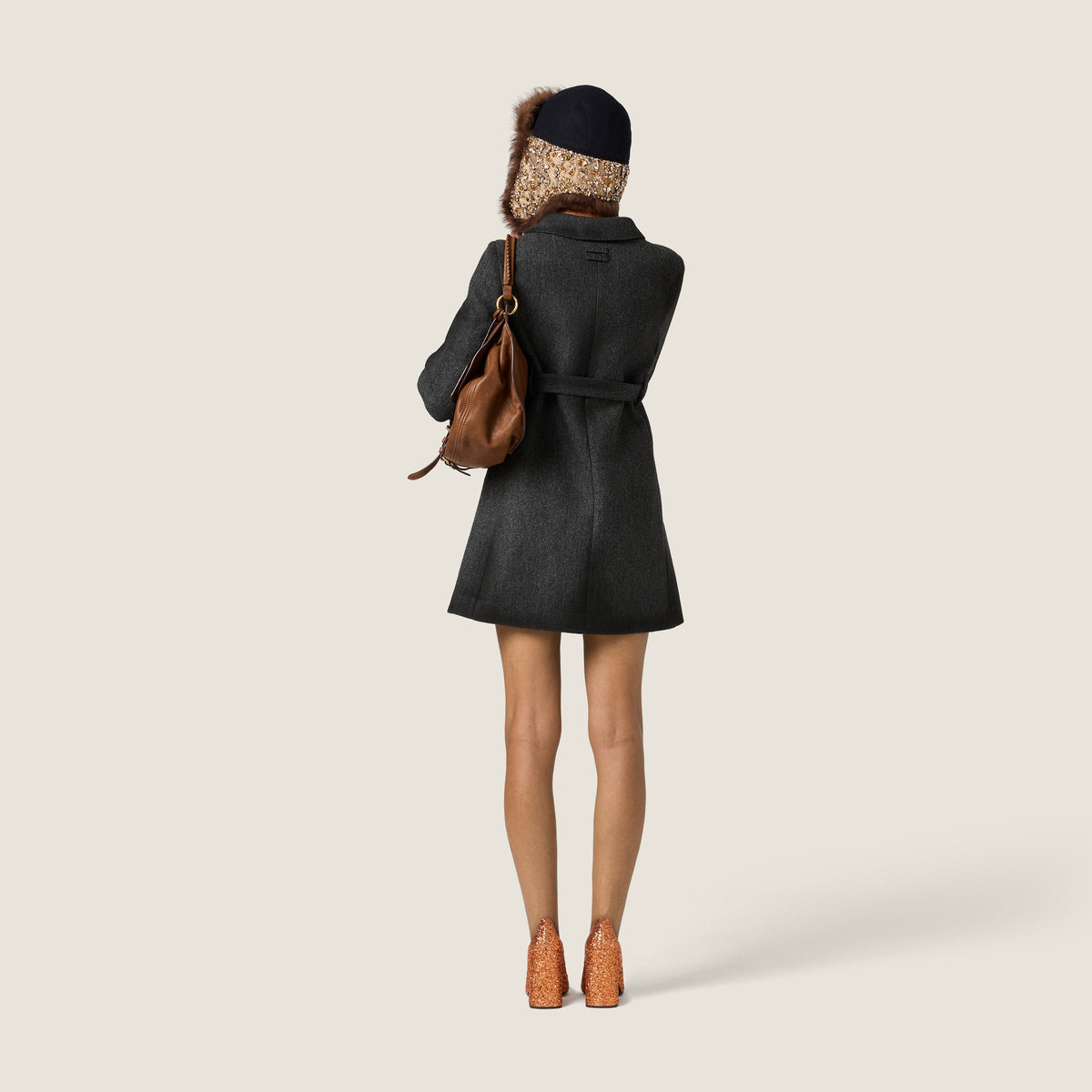 Manteau droit en laine double