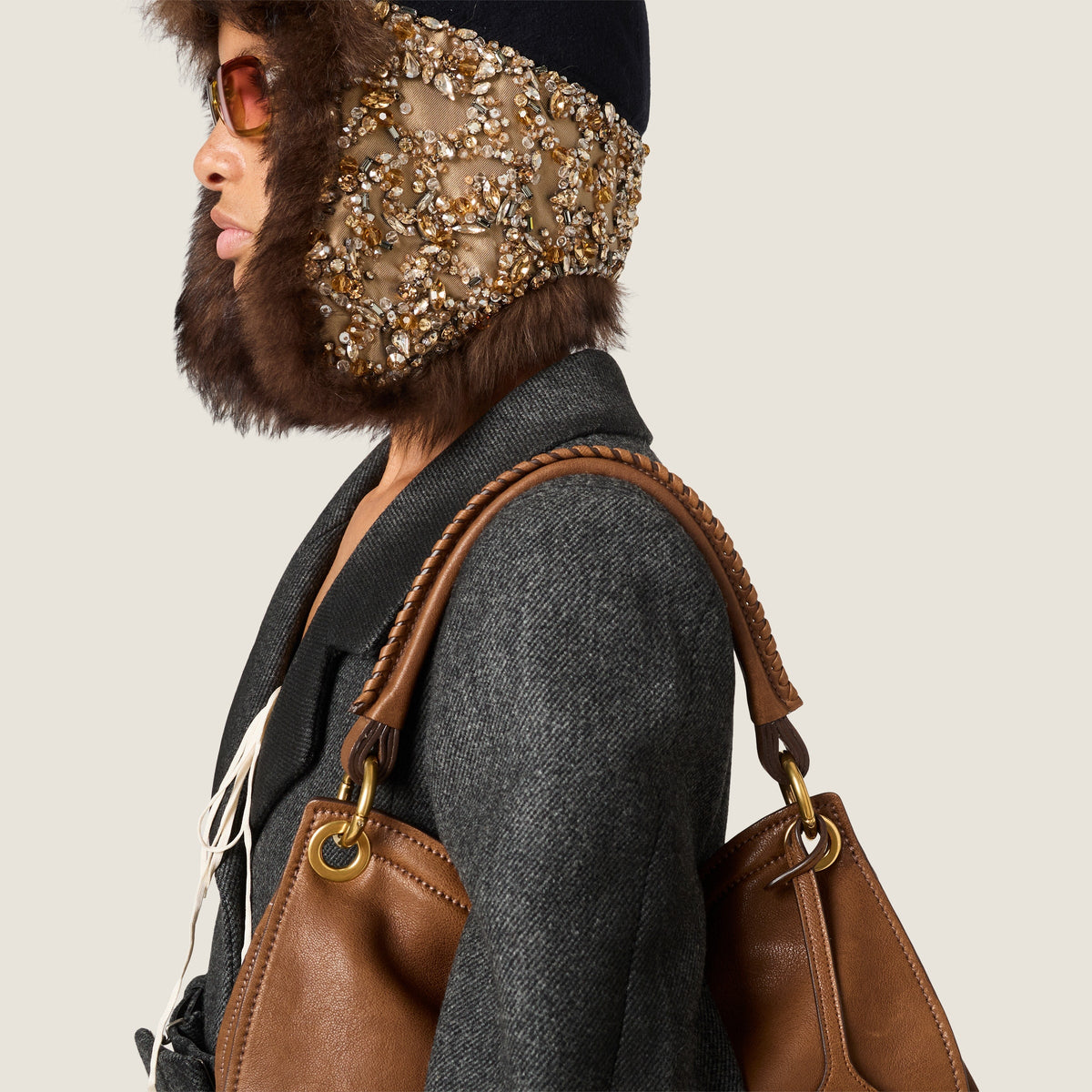 Manteau droit en laine double