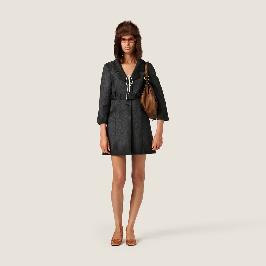 Manteau droit en laine double