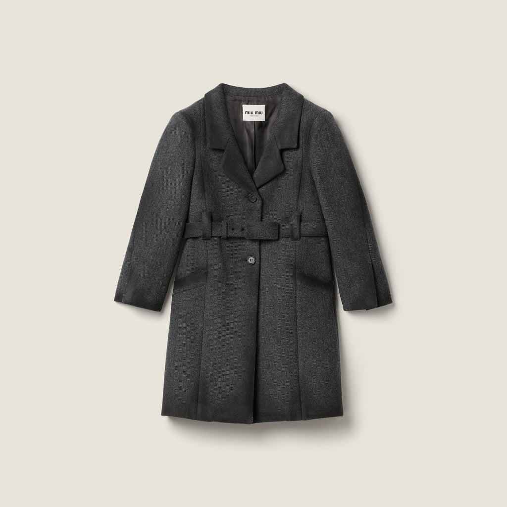 Manteau droit en laine double