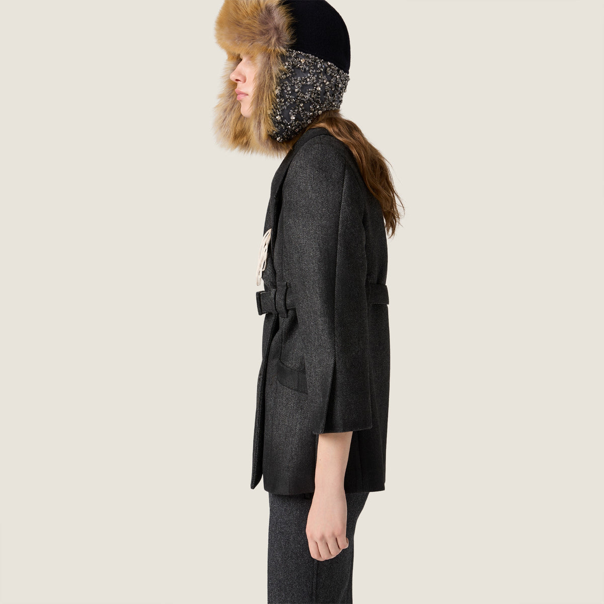 Veste en double boutonnage en double laine