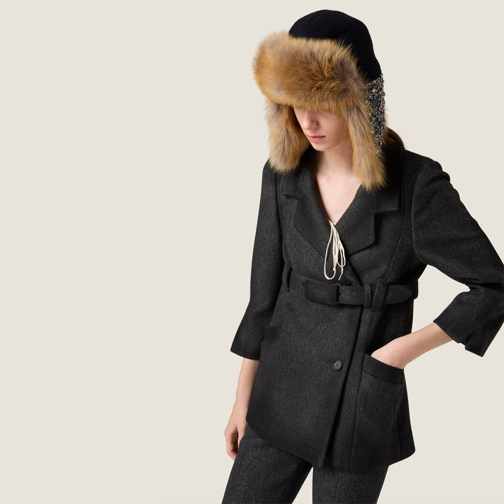 Veste en double boutonnage en double laine