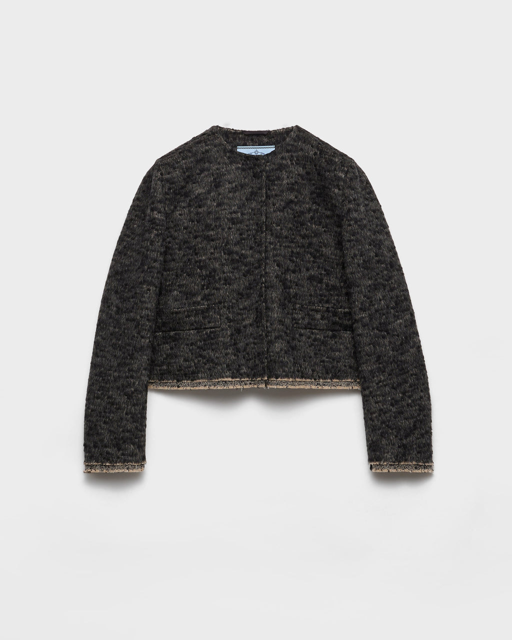 Veste droite en double tweed - Gris Anthracite