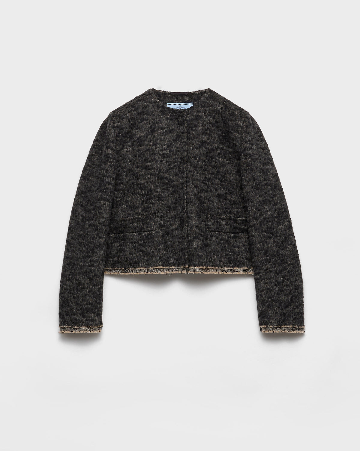 Veste droite en double tweed - Gris Anthracite