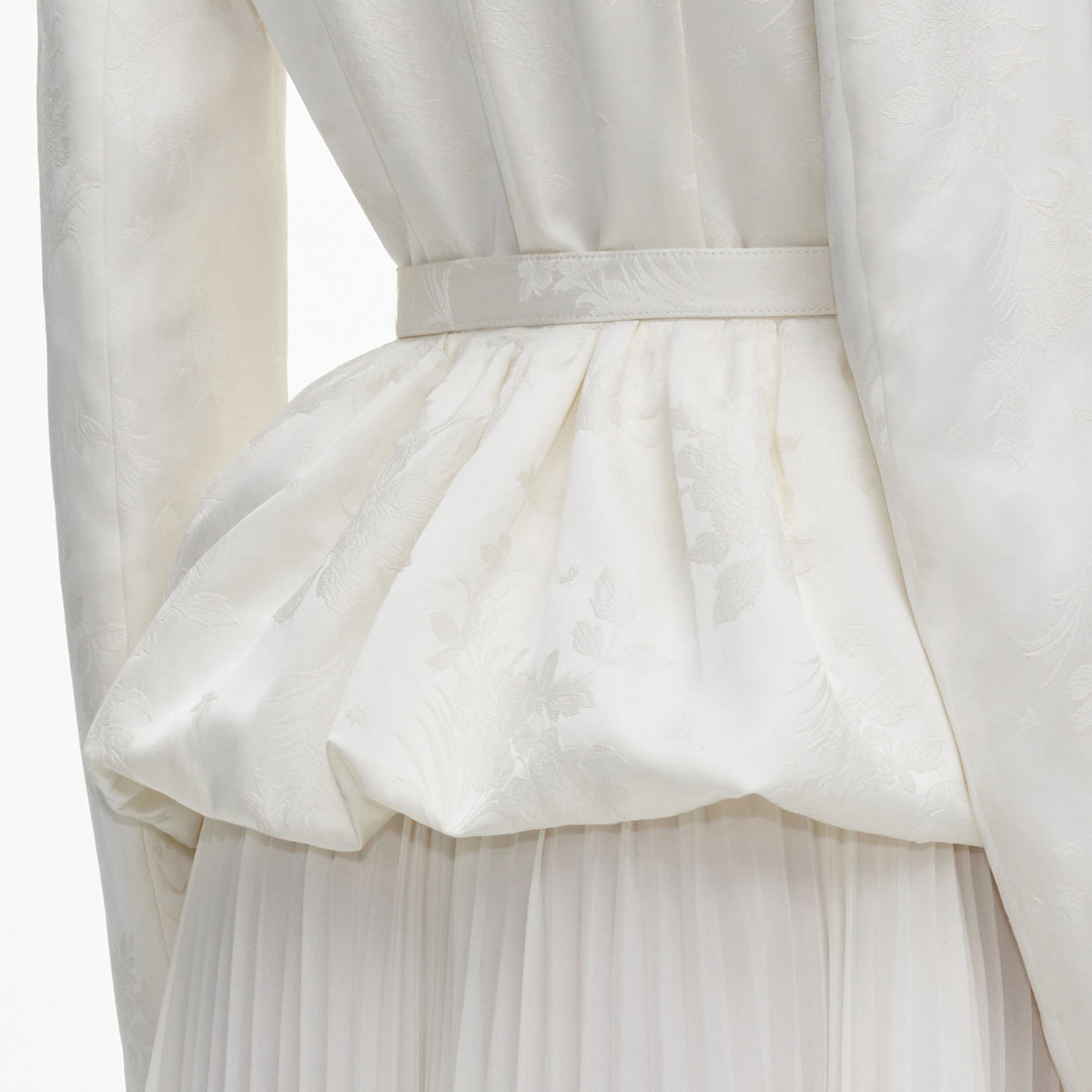Robe mi-longue en jacquard ajustée Crème - Crème