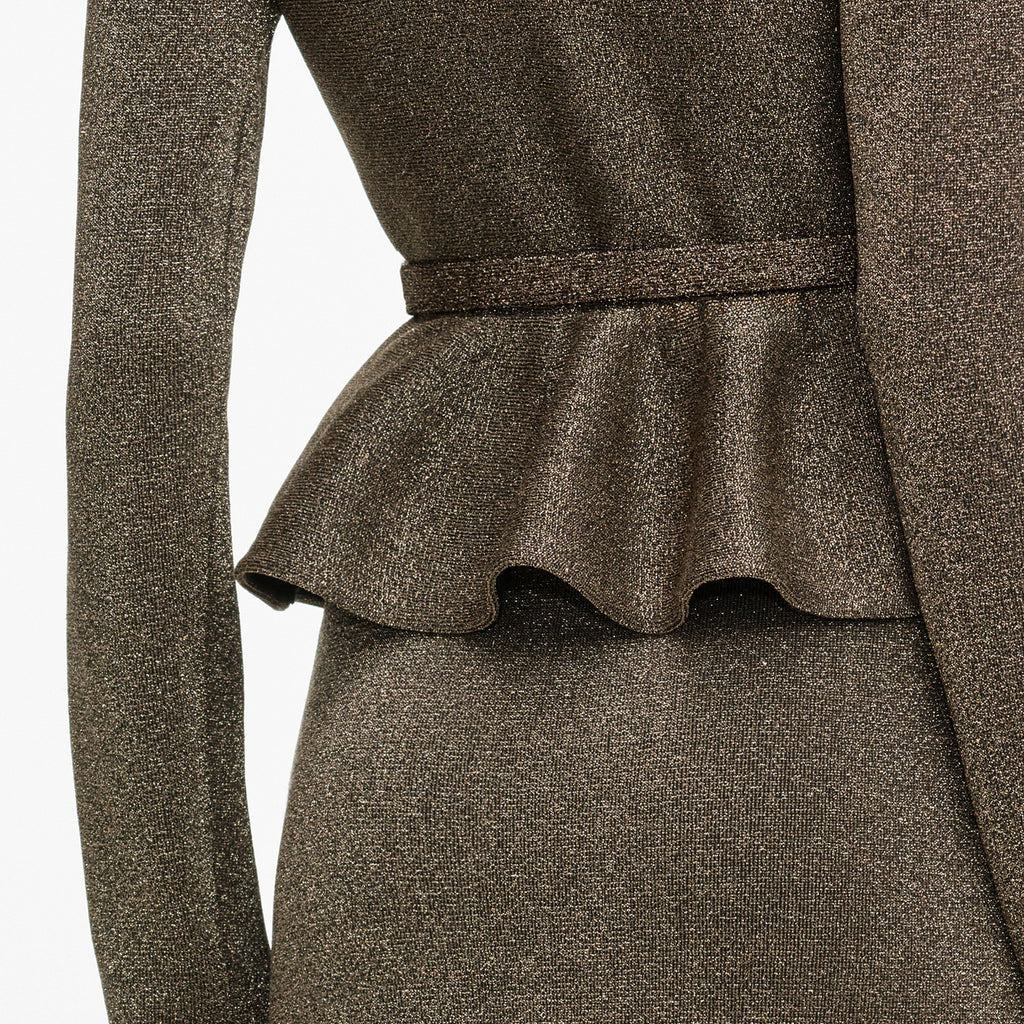 Robe mi-longue en maille ajustée Bronze - Bronze