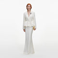 Robe longue en jacquard ajustée Crème - Crème