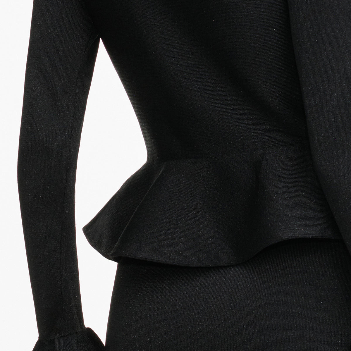 Robe mi-longue en maille à bordure de cristaux Noir - Noir