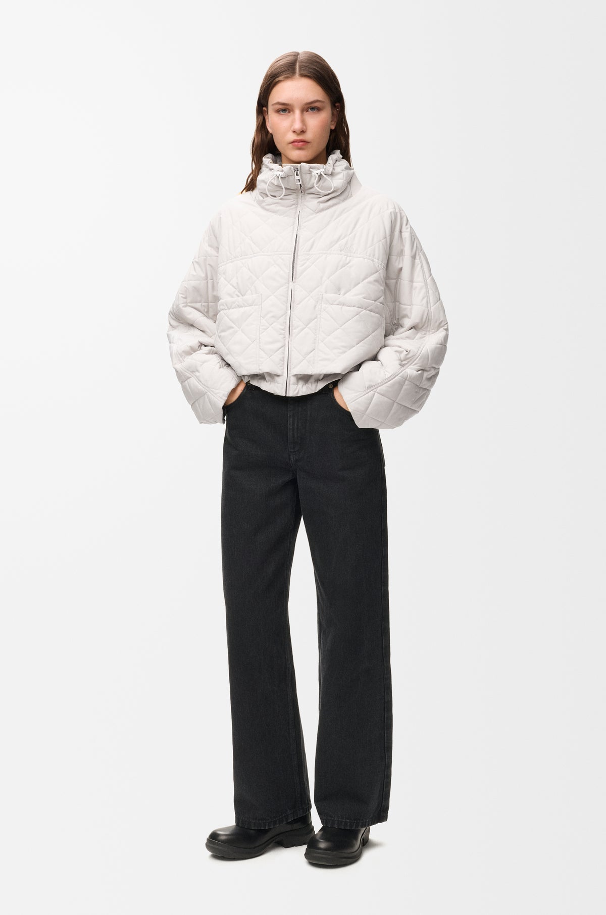 Veste matelassée en tissu technique - Écru - vue 2
