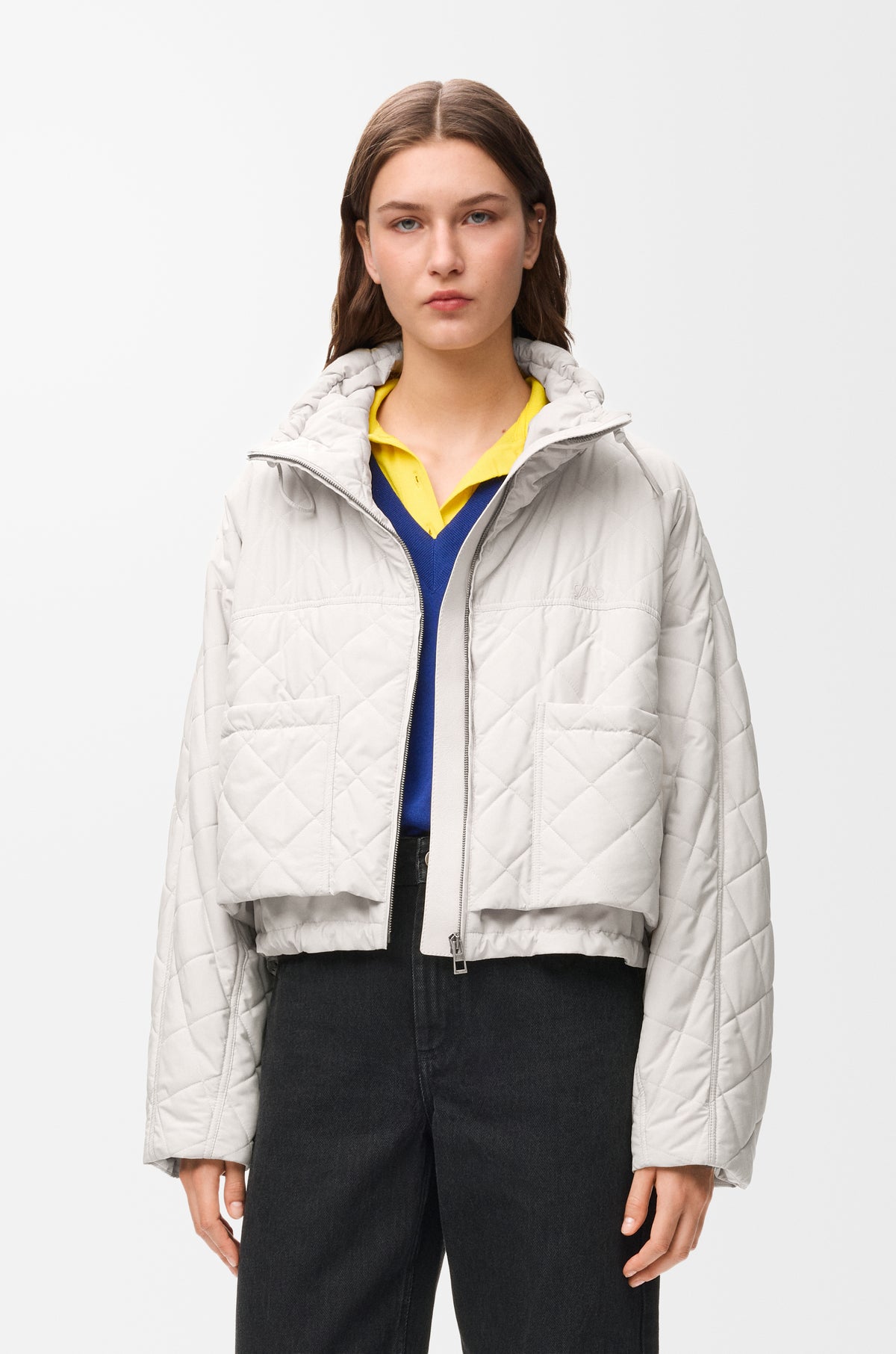 Veste matelassée en tissu technique - Écru - vue 3