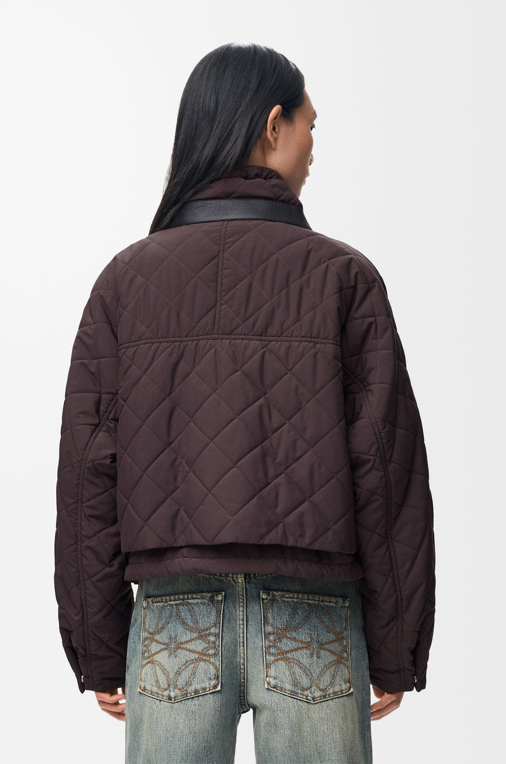 Veste matelassée en tissu technique - Marron - vue 4