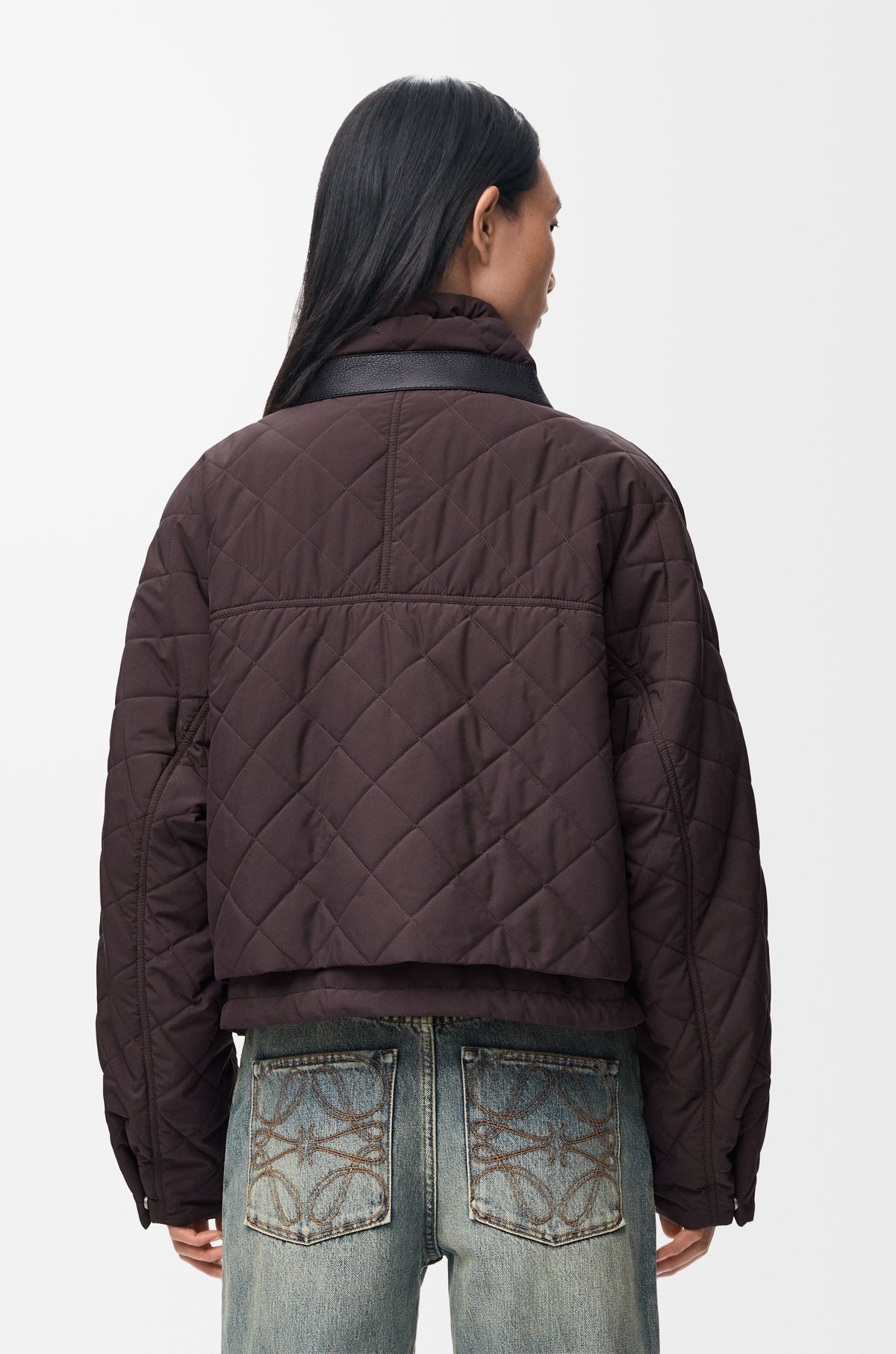 Veste matelassée en tissu technique - Marron - vue 4