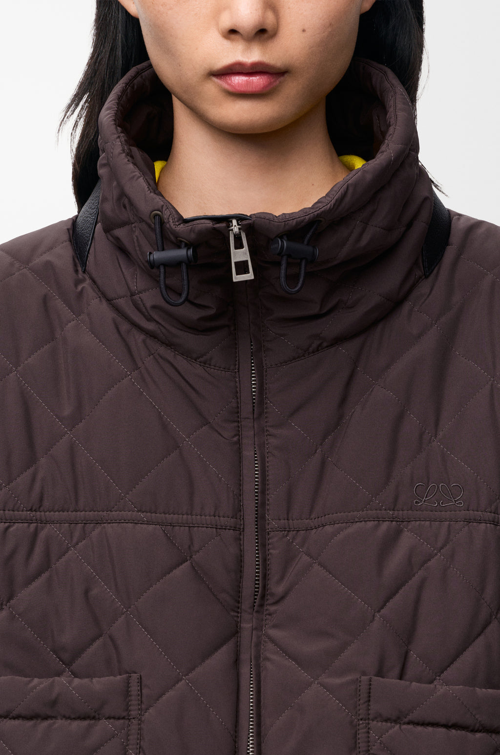 Veste matelassée en tissu technique - Marron - vue 5