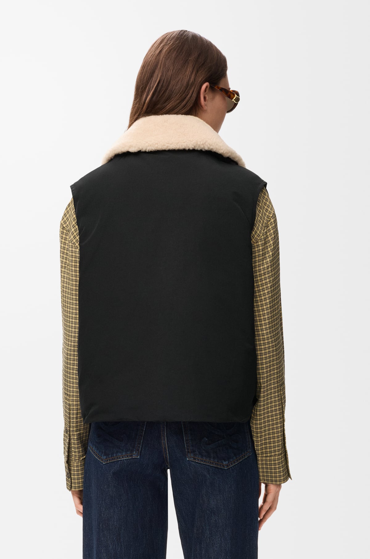 Veste sans manches en coton technique - Noir - vue 6