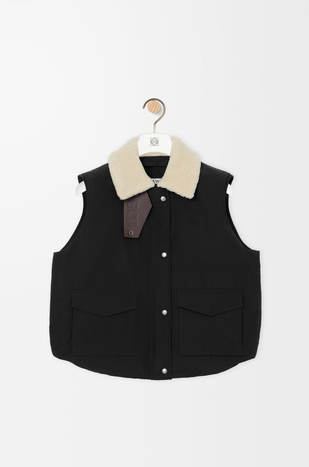 Veste sans manches en coton technique - Noir - vue 1