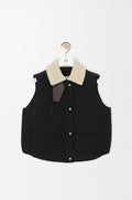 Veste sans manches en coton technique - Noir - vue 1