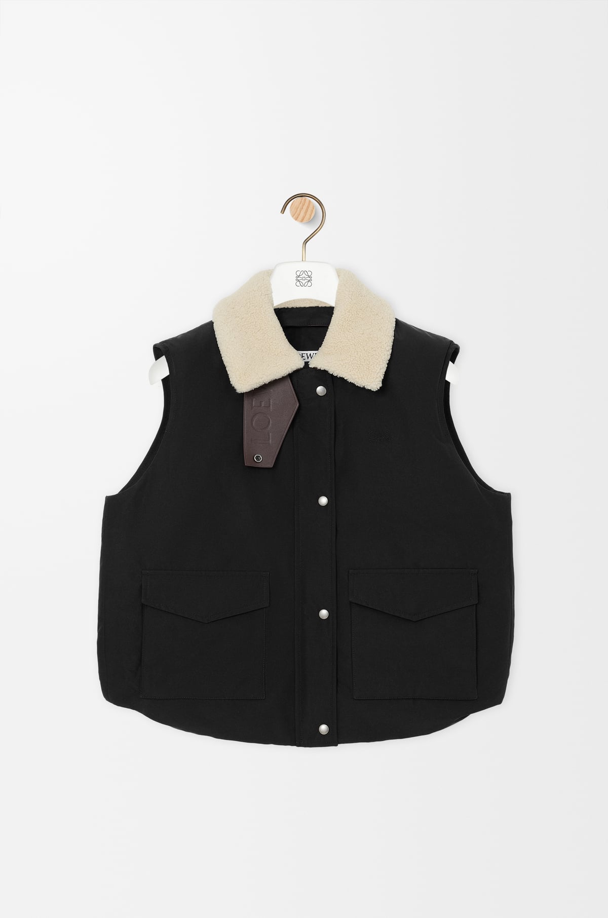 Veste sans manches en coton technique - Noir - vue 1