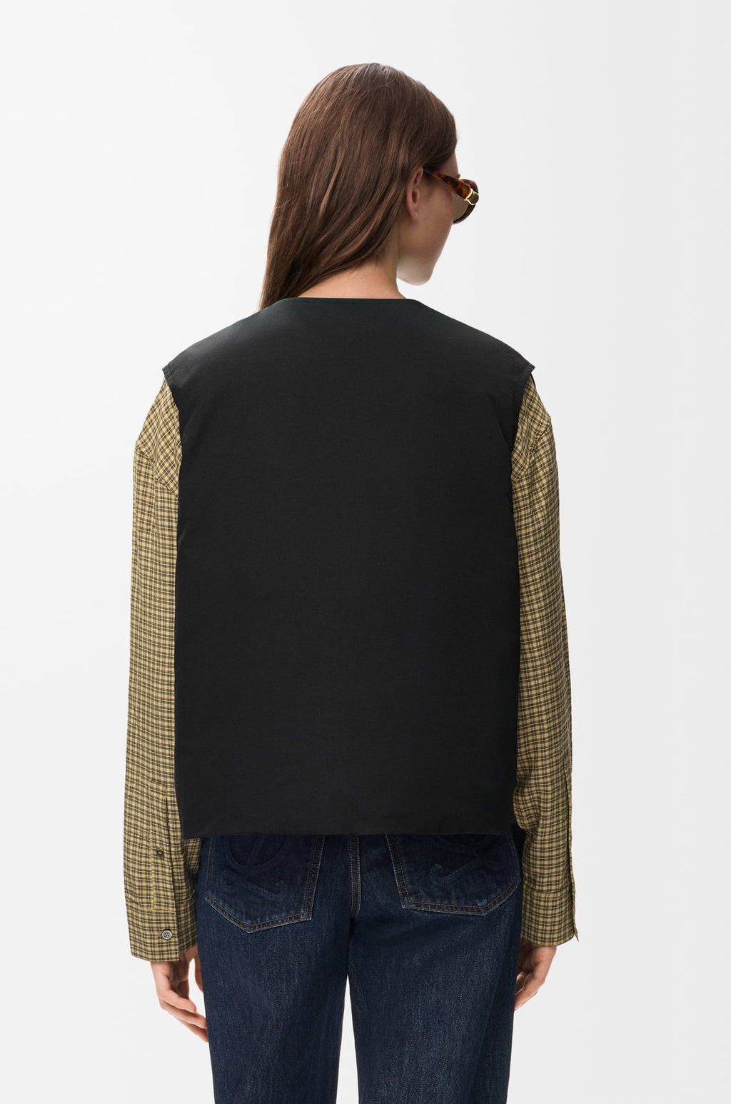 Veste sans manches en coton technique - Noir - vue 7