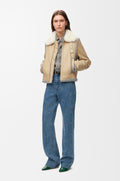 Veste en peau lainée - Beige - vue 2