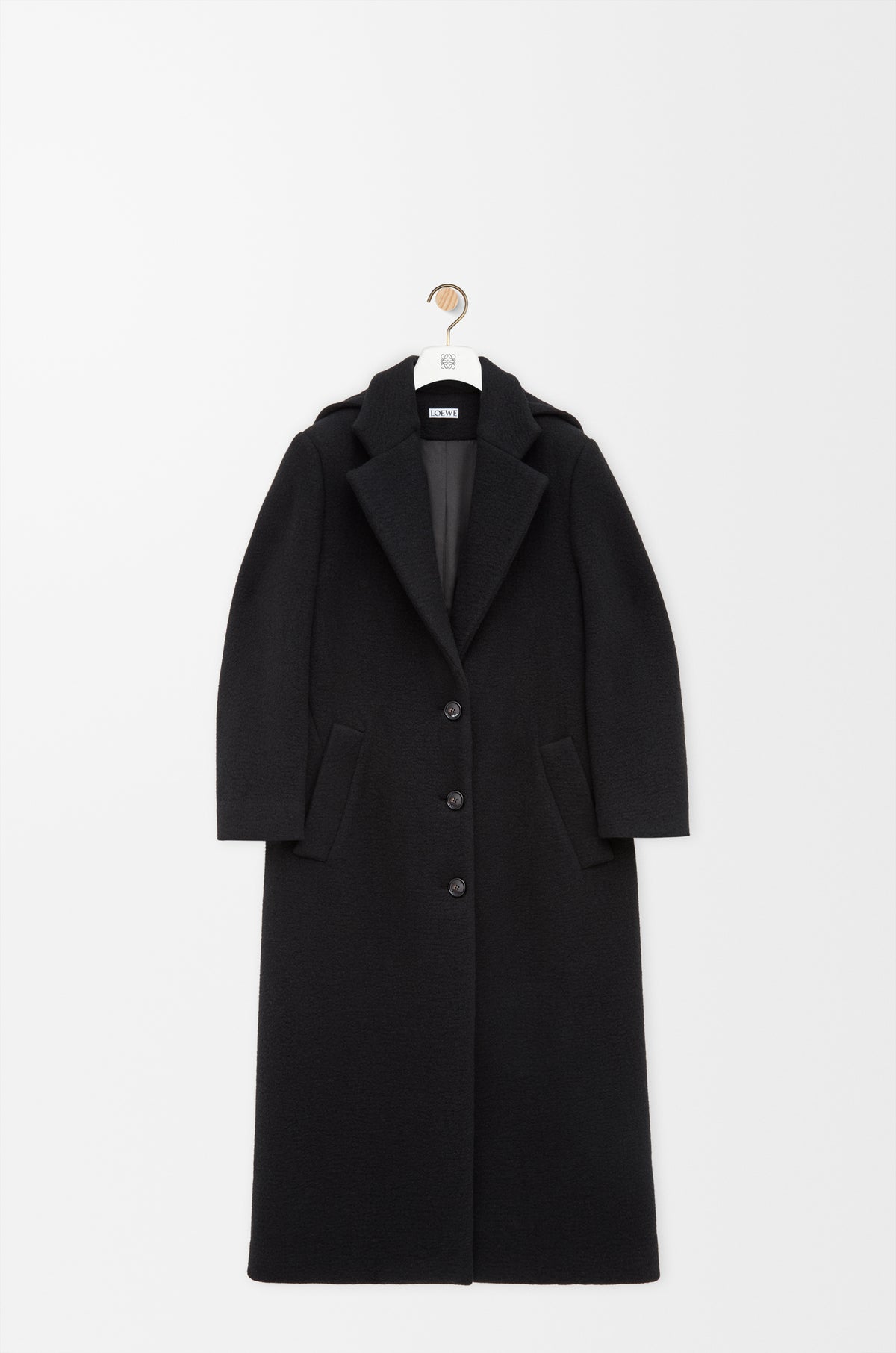 Manteau à capuche en cachemire - Noir