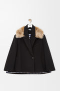 Manteau court en laine et cachemire - Noir