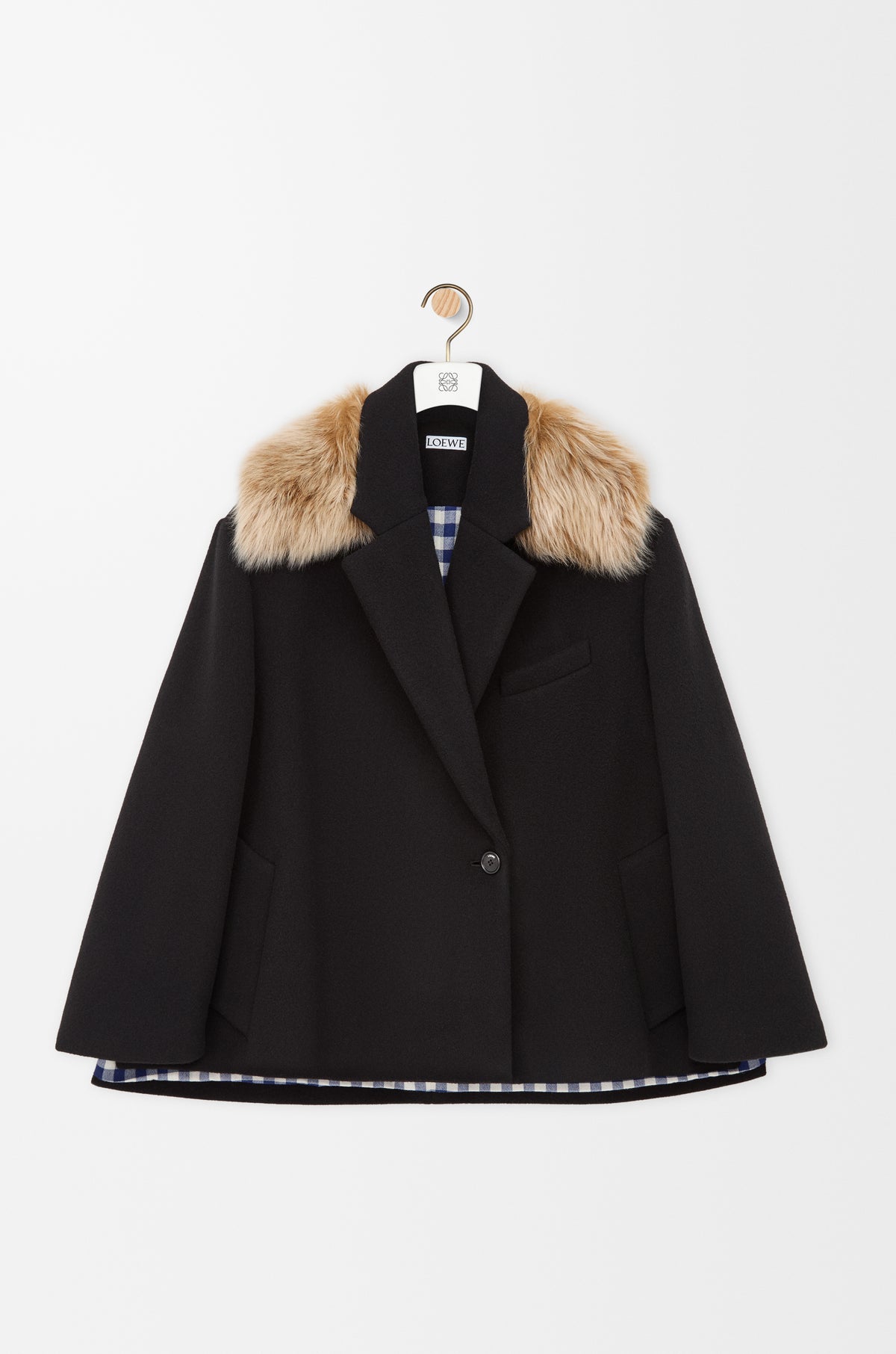 Manteau court en laine et cachemire - Noir