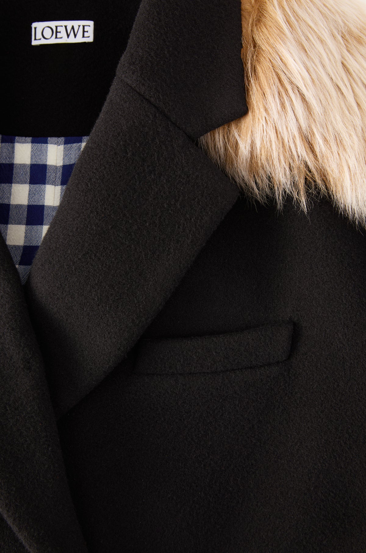 Manteau court en laine et cachemire - Noir