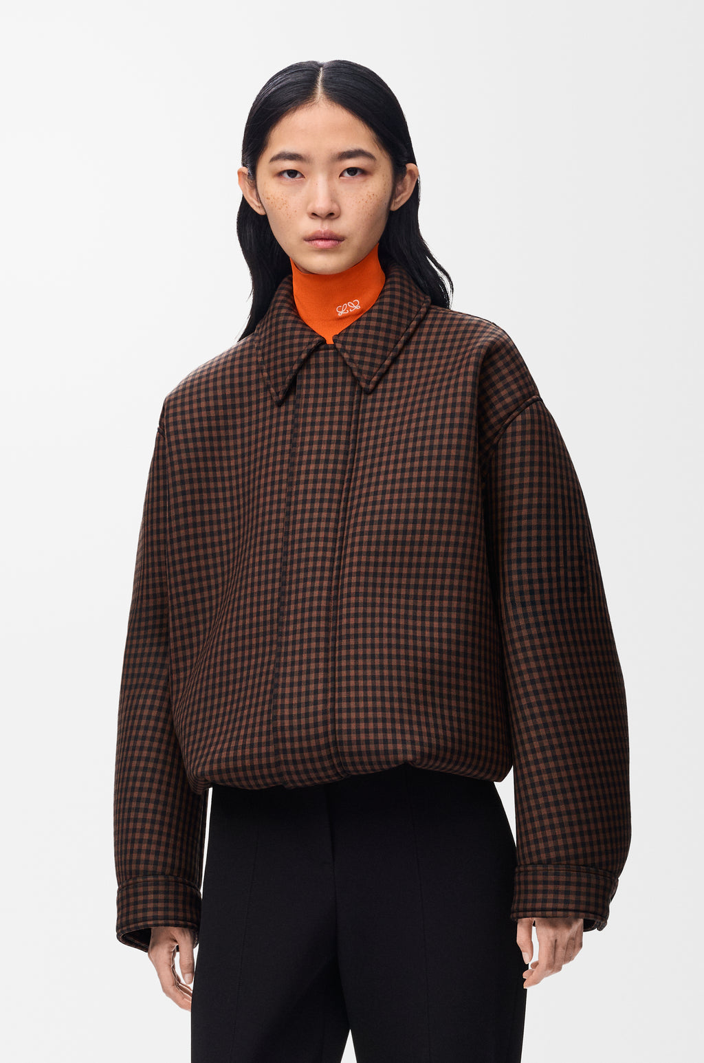 Veste à coulisse en laine - Marron/Noir